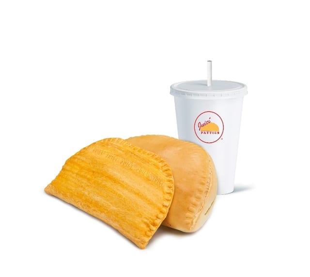 Patty & Coco Bread w/Drink.
