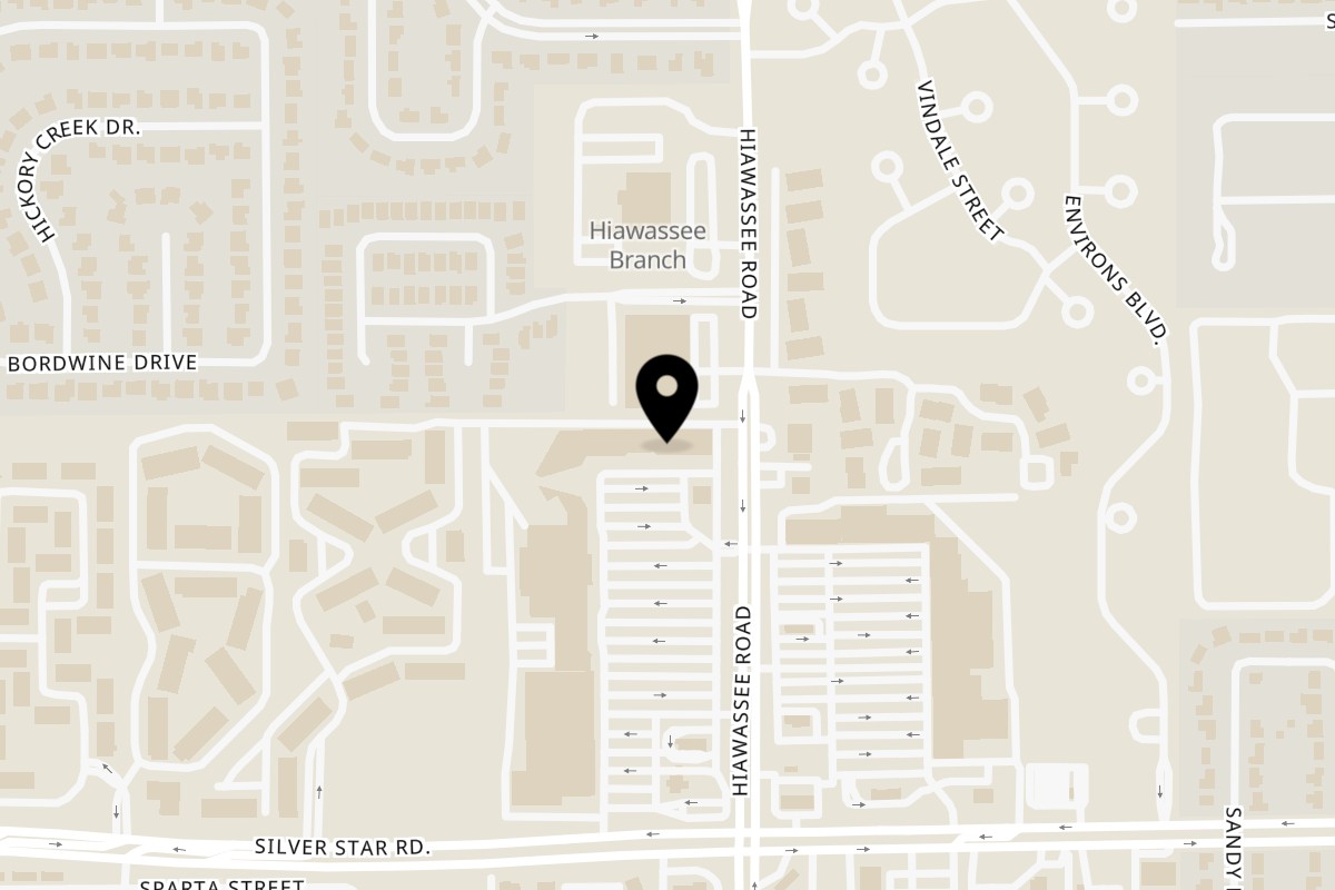 Map showing the location of Juici Patties Hiawassee Rd, Orlando on 2842 N Hiawassee Rd in Orlando