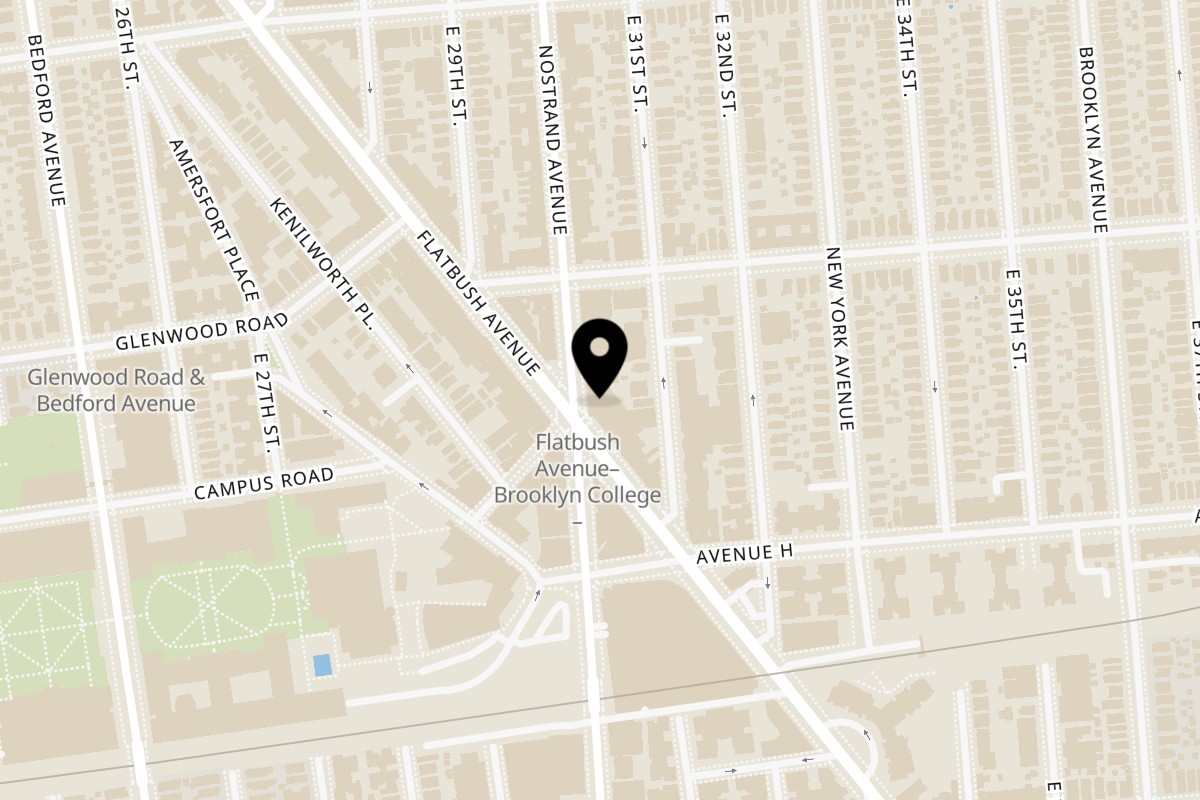 Map showing the location of Juici Patties Nostrand Ave, Brooklyn on 2141 Nostrand Ave in Brooklyn