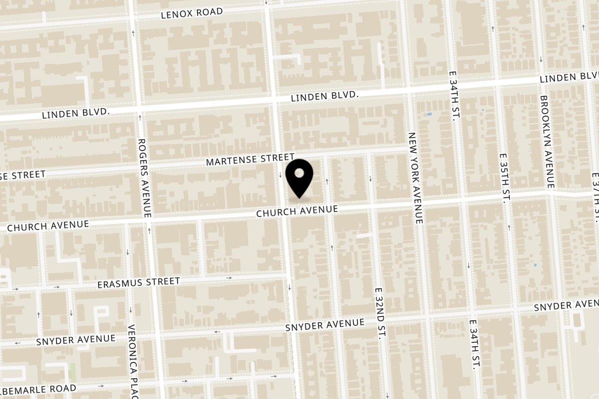 Map showing the location of Juici Patties Church Ave, Brooklyn on 3005 Church Ave in Brooklyn